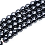 Pandahall Elite Grade aa wunderschöne schwarze synthetische Hämatit Edelstein Metall runde lose Perlen 6mm für die Schmuckherstellung (1 Stränge)