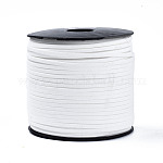 Eco-Friendly Faux Suede Cord, Faux Suede Lace, White, 3.0x1.4mm, about 98.42 yards(90m)/roll