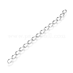 304 Stainless Steel Chain Extender, Dapped Curb Chain, Stainless Steel Color, 45~52mm, Link: 4.5x2.5x0.5mm