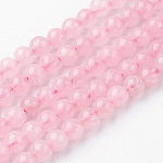 Natürlichen Rosenquarz Perlenstränge, Runde, 4~4.5 mm, Bohrung: 1 mm, ca. 85~90 Stk. / Strang, 14.9 Zoll (38 cm)
