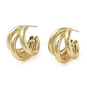 Серьги латунные гвоздики EJEW-K276-08G