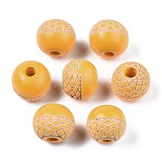 Расписные бусы из натурального дерева WOOD-S057-072Q