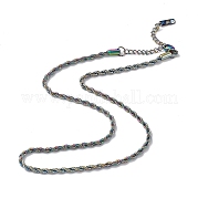 Chapado en iones (ip) 304 collar de cadena de cuerda de acero inoxidable para hombres y mujeres NJEW-K245-023C