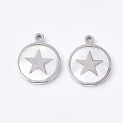 304 Stainless Steel Pentacle Charms STAS-S079-125P