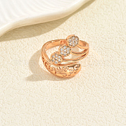 Женские кольца на палец из латуни с микропаве и кубическим цирконием KA7378-3