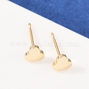 Серьги-гвоздики из латуни с клевером для женщин EJEW-G441-06D-G