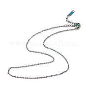 Placage ionique (ip) 304 collier de chaîne de câble en acier inoxydable pour hommes femmes NJEW-K245-025B