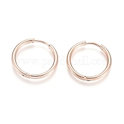 Серьги-кольца Huggie Hoop из нержавеющей стали 304 с ионным покрытием (IP) EJEW-F111-20mm-RG