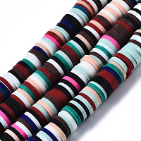 8Strands 4 Colors Handmade Polymer Clay Beads Strands 