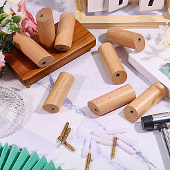 8 Set Säulen-Wandhaken aus Holz&nbsp;AJEW-GL0003-35B