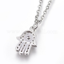 Collana con pendente in ottone con zirconia cubica&nbsp;NJEW-O108-16P