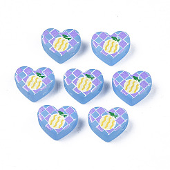 Осенняя тема прозрачные печатные акриловые европейские бусины&nbsp;LS-MACR-XCP0001-26A