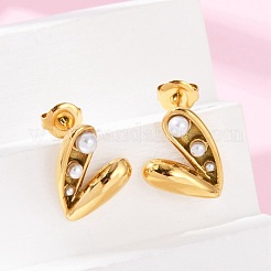 Серьги-гвоздики из нержавеющей стали 304 EJEW-G423-29A-G