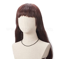 黒と白のカップルチョーカーネックレスセット  304ステンレススチールのロブスタークロウクラスプとチェーンエクステンダー付きのガラスバイコーンビーズネックレス  15-1/8インチ（38.5cm）  2個/セット&nbsp;NJEW-JN04224