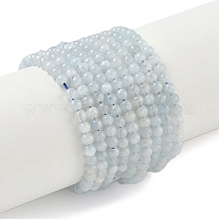 Природные Аквамарин бисер нитей G-D327-B01-4mm
