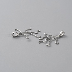 Антикоррозийный 925 полая подвеска из стерлингового серебра кабошон оправа DIY-WH0430-106P