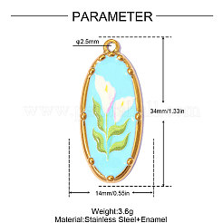 Stampato in acciaio inossidabile 304 con pendenti in smalto azzurro cielo.&nbsp;SA-OY002-61G