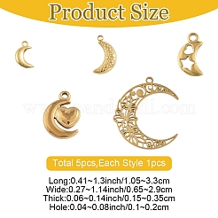 5 шт. 5 стиля ионного покрытия (IP) 304 подвески из нержавеющей стали&nbsp;STAS-YW0003-61