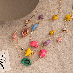 Ожерелья из сплава и смолы в форме ракушки-звезды FS-WGB8379-01