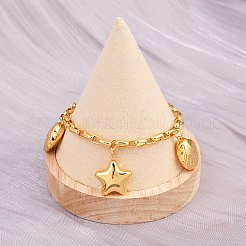 Браслеты с подвесками из нержавеющей стали 304 для женщин&nbsp;BJEW-D359-09G