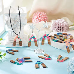 16 шт. подвески из 8-х цветов из смолы и ореха&nbsp;FIND-TA0006-36B