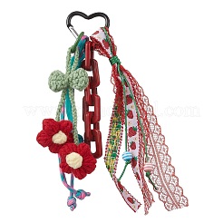 Подвесные украшения в виде цветов из шерстяной пряжи ручной работы HJEW-JM04266