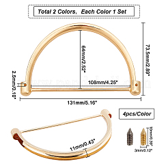 4 комплект 2 ручки сумки сплава цвета FIND-WR0002-58
