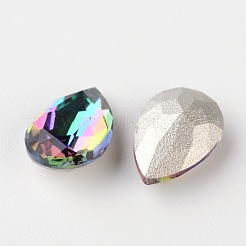 Стеклянные кабошоны со стразами граненая капля k9 RGLA-I001-10x7mm-028