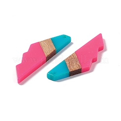 Большие подвески из непрозрачной смолы и орехового дерева&nbsp;RESI-M027-09K