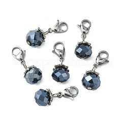 Гальванизировать граненых стеклянных подвесок HJEW-TAC0004-09