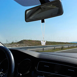 Стеклянная автомобильная подвеска в виде бабочки&nbsp;HJEW-DC0001-04