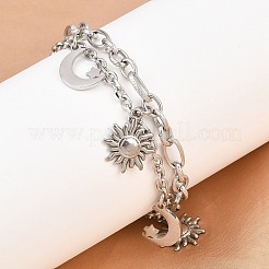 Многорядные браслеты из нержавеющей стали 304 BJEW-P365-01P