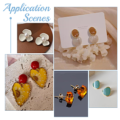 50 шт. 5 стиля латунные серьги-гвоздики фурнитура KK-UN0003-33