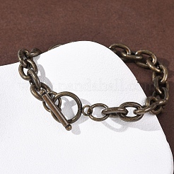 Браслеты из нержавеющей стали 304 с цепочками для женщин и мужчин&nbsp;BJEW-P376-02AB