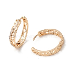 Серьги-кольца из латуни с микропаве из кубического циркония для женщин EJEW-M238-32KCG