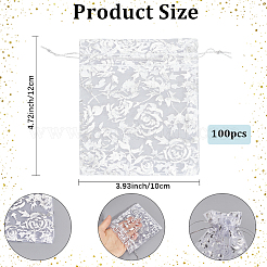 100 Organzabeutel mit Rosenaufdruck&nbsp;OP-SP0001-06C