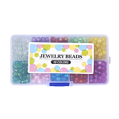 Окрашенные прозрачные стеклянные бусины кракле CCG-X0005-4mm-B