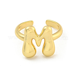 Латунные открытые манжеты с буквами для женщин RJEW-G313-01M-G