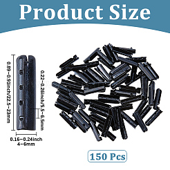 靴ひも用真鍮アグレット150個  靴紐の先端の頭  コラム  ブラック  22.5~23x4~6x5.5~6.5mm&nbsp;KK-CY0001-14EB