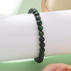 Натуральные хризоколла и лазурит круглые браслеты из бисера BJEW-L593-D03