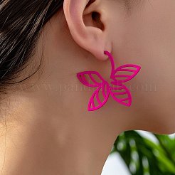 合金スタンドピアス  花  フクシア  48x43mm&nbsp;FS-WGE7E1B-02