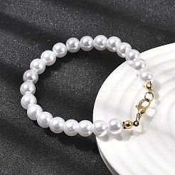 Браслеты из пластиковых бусин с жемчугом для женщин&nbsp;BJEW-L716-01G