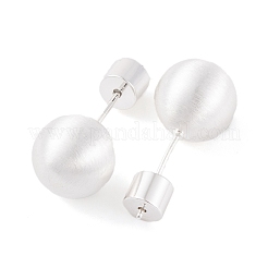 Латунные накладные затычки для ушей с круглым шариком для женщин&nbsp;EJEW-G391-24D-S