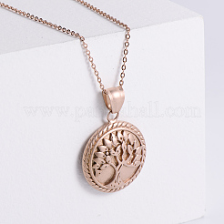 Ожерелья из нержавеющей стали с круглым кулоном в виде дерева жизни&nbsp;BH2747