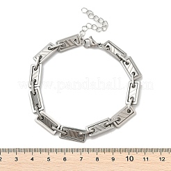 Браслеты из прямоугольных цепочек из нержавеющей стали 304 для мужчин и женщин BJEW-D042-43P