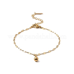 Браслеты с круглыми бусинами из нержавеющей стали 304&nbsp;LS-BJEW-G748-01G