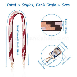 3шт. 3-цветный ремешок для сумки из полиэстера&nbsp;FIND-BT0001-11