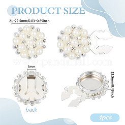 4 paio di gemelli in lega di zinco e strass&nbsp;BUTT-PH0001-84A