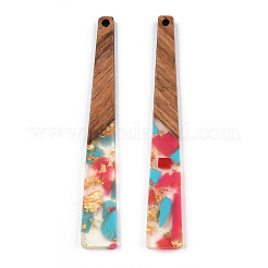 Большие подвески из прозрачной смолы и орехового дерева RESI-TAC0017-46-D02