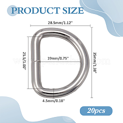 20 шт. D-образные застежки из цинкового сплава&nbsp;FIND-ME0002-63P